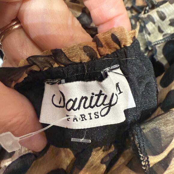 Danity Brown Leopard Print Maxi Dress Sz M - Picture 5 of 13